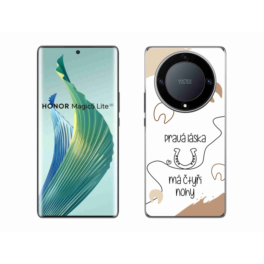 Gelový kryt mmCase na Honor Magic 5 Lite 5G - koňský motiv bílé pozadí