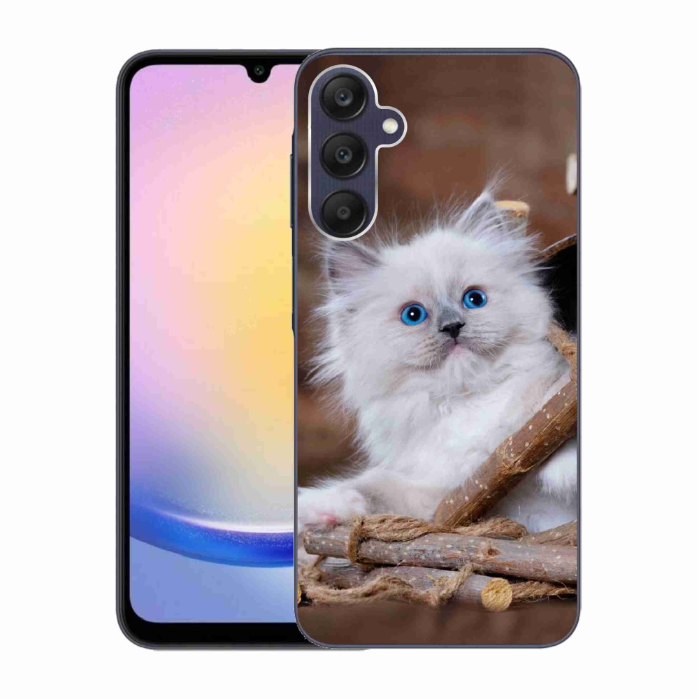 Gelový kryt mmCase na Samsung Galaxy A25 5G - bílé kotě