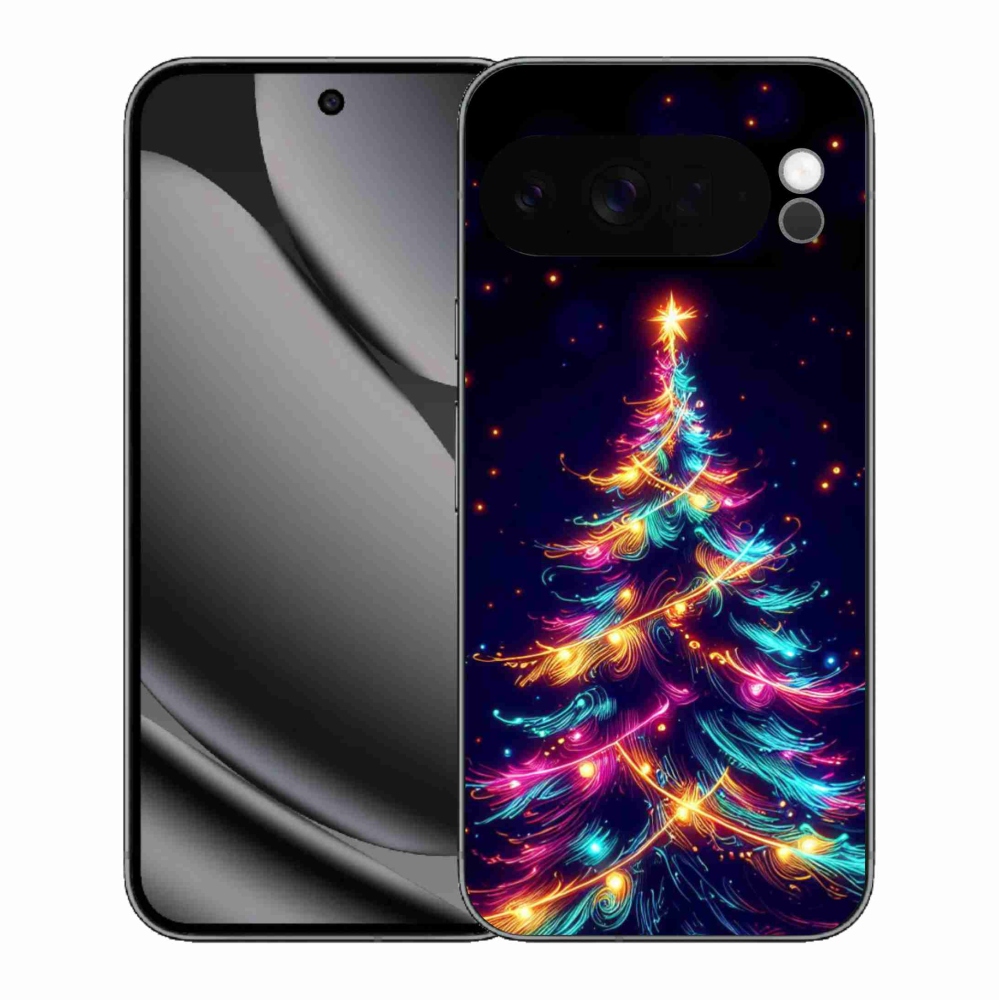 Gelový kryt mmCase na Google Pixel 10 Pro XL - neonový vánoční stromek