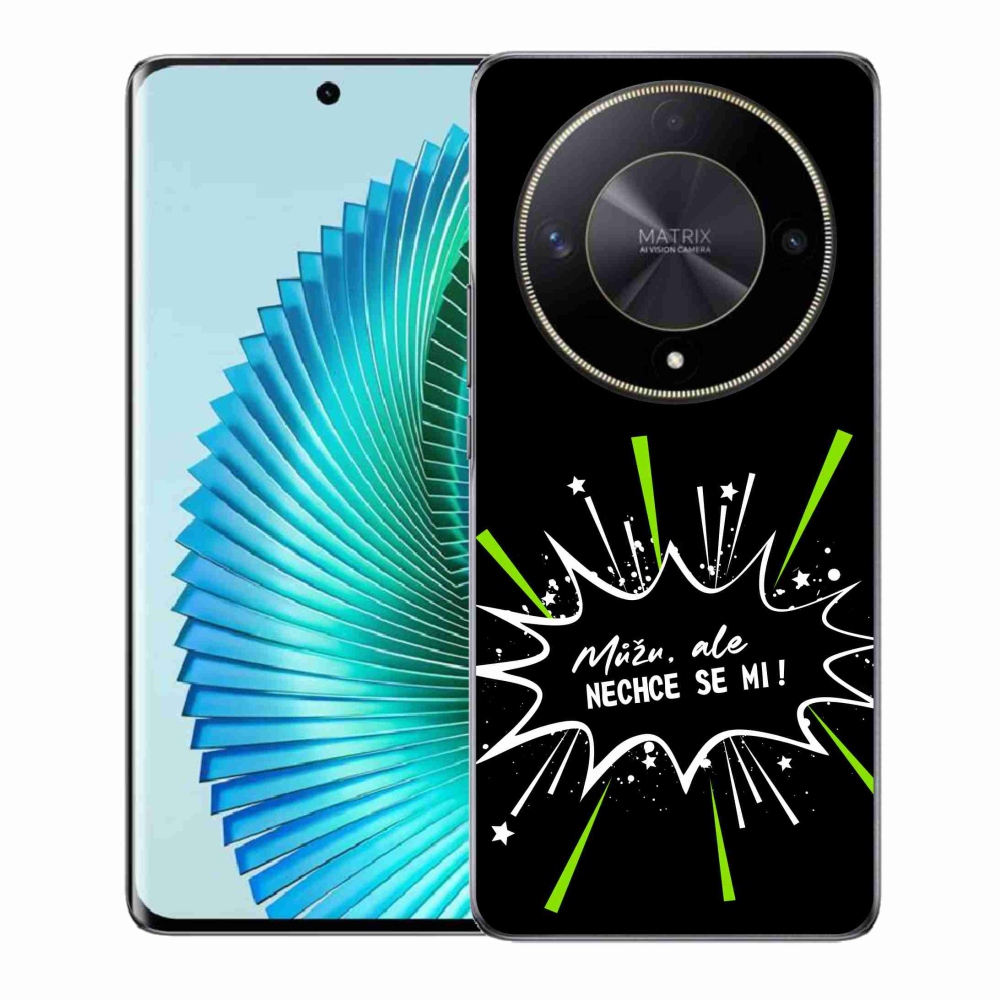Gelový kryt mmCase na Honor Magic 6 Lite 5G - vtipný text 11 černé pozadí