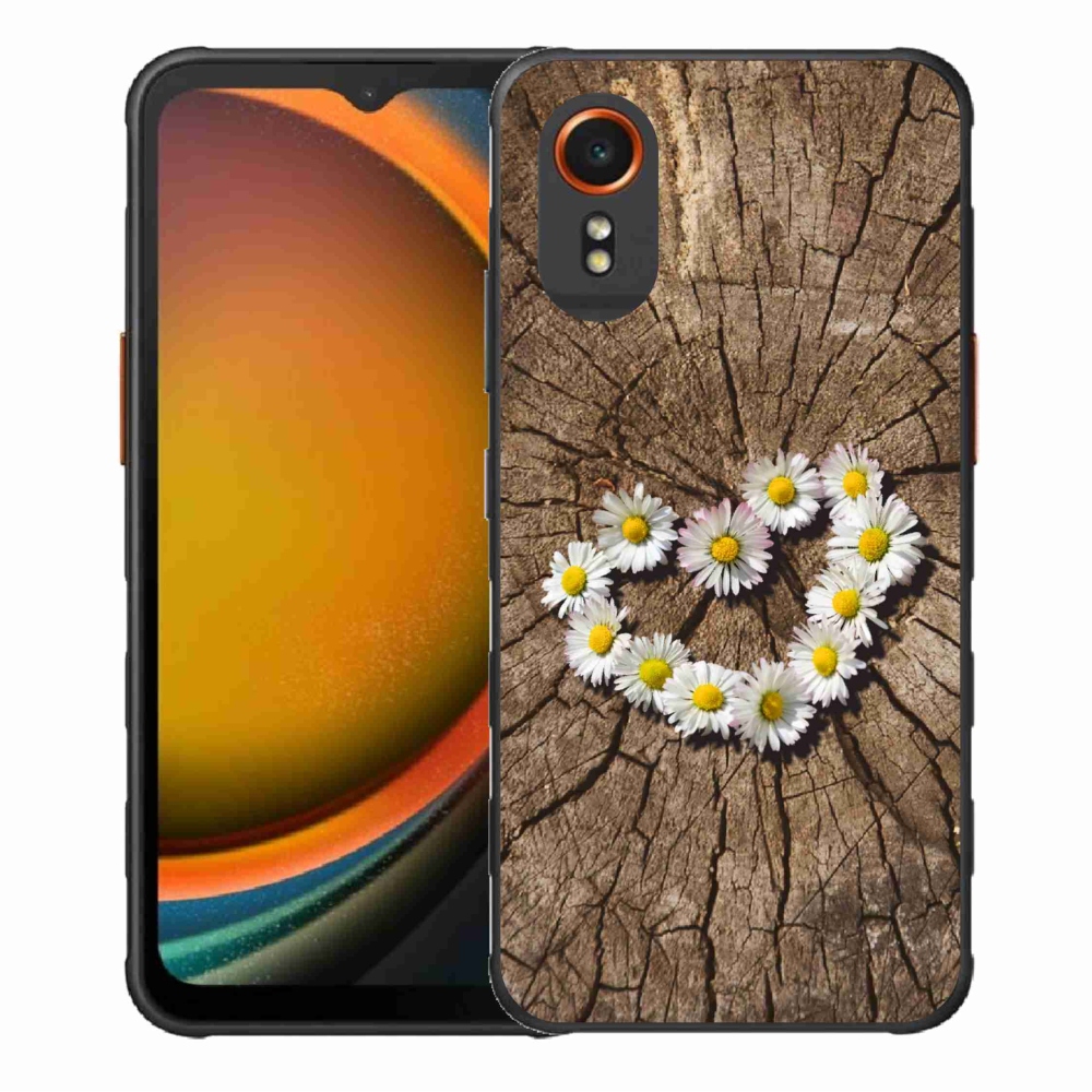 Gelový kryt mmCase na Samsung Galaxy Xcover 7 - srdce z kopretin