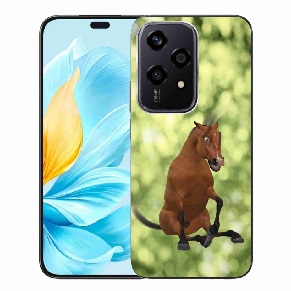 Gelový kryt mmCase na Honor 200 Lite 5G - hnědý kreslený kůň 1