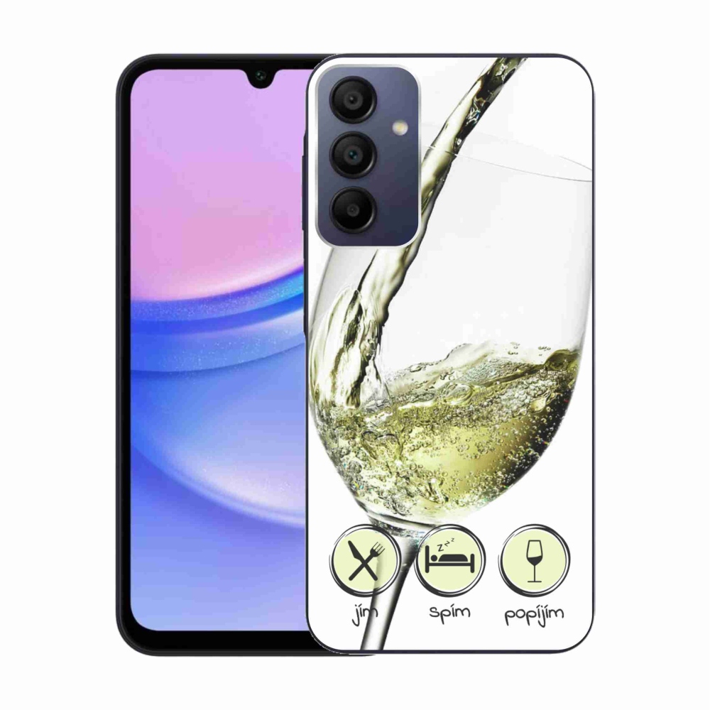 Gelový obal mmCase na Samsung Galaxy A15 4G/5G - sklenička vína bílé