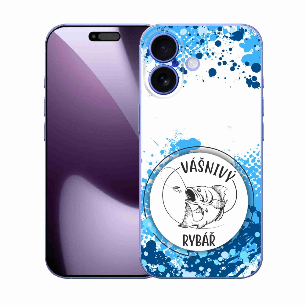 Gelový kryt mmCase na iPhone 17 - vášnivý rybář bílé pozadí