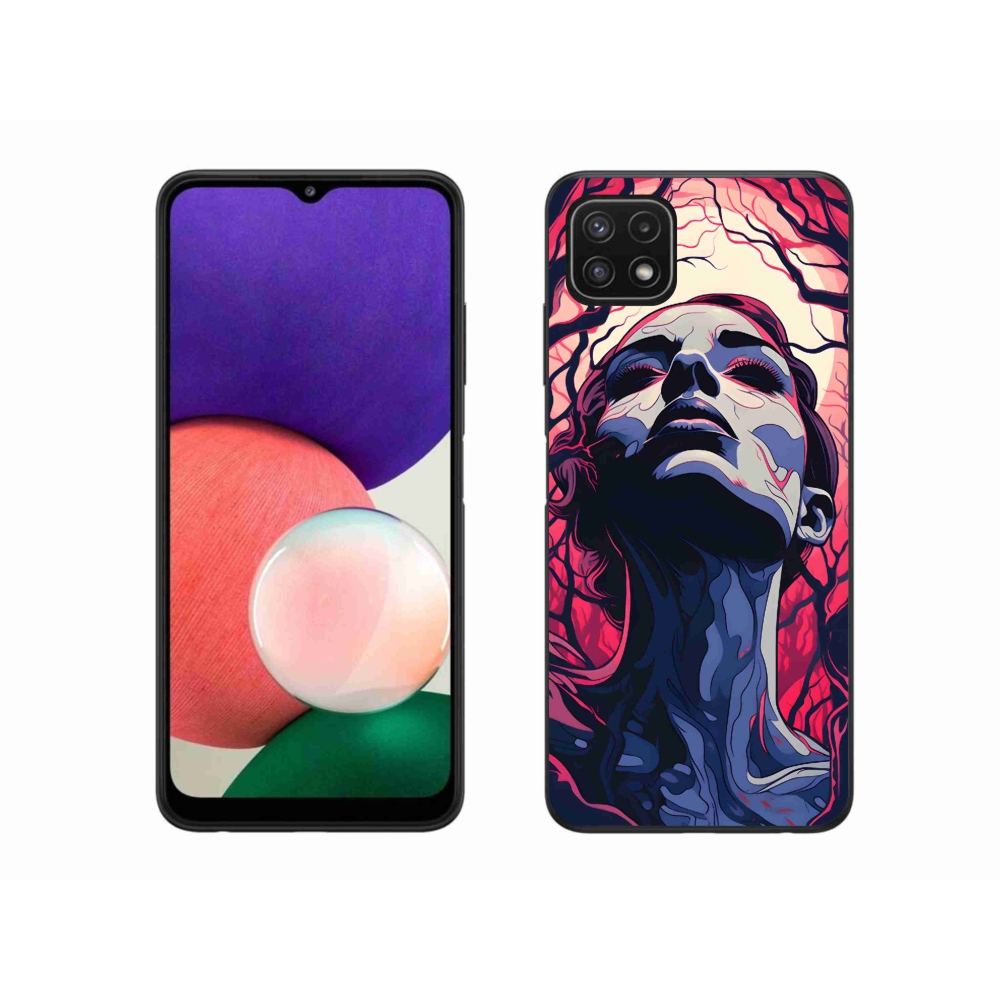 Gelový kryt mmCase na Samsung Galaxy A22 5G - abstraktní obličej
