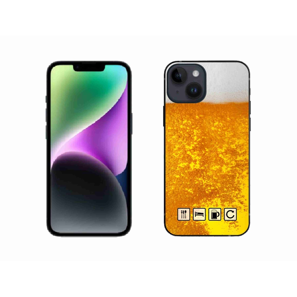 Gelový kryt mmCase na iPhone 14 - pivní motiv 3