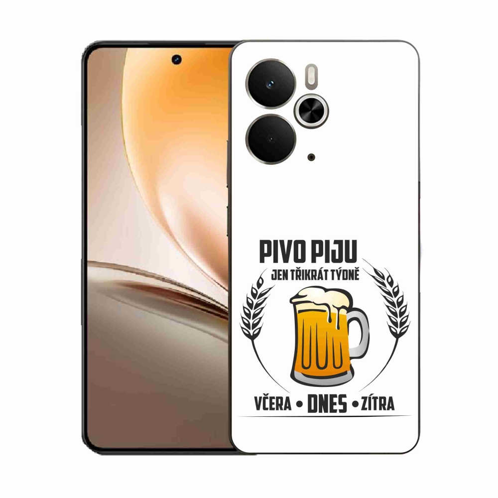 Gelový kryt mmCase na Realme 14 5G - pivní motiv bílé pozadí