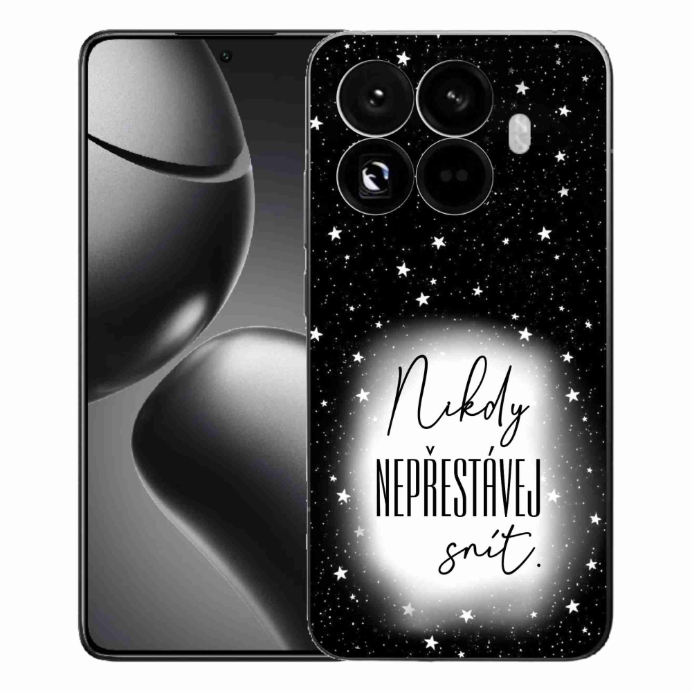 Gelový kryt mmCase na Xiaomi 15T Pro - citát 1 bíločerné pozadí