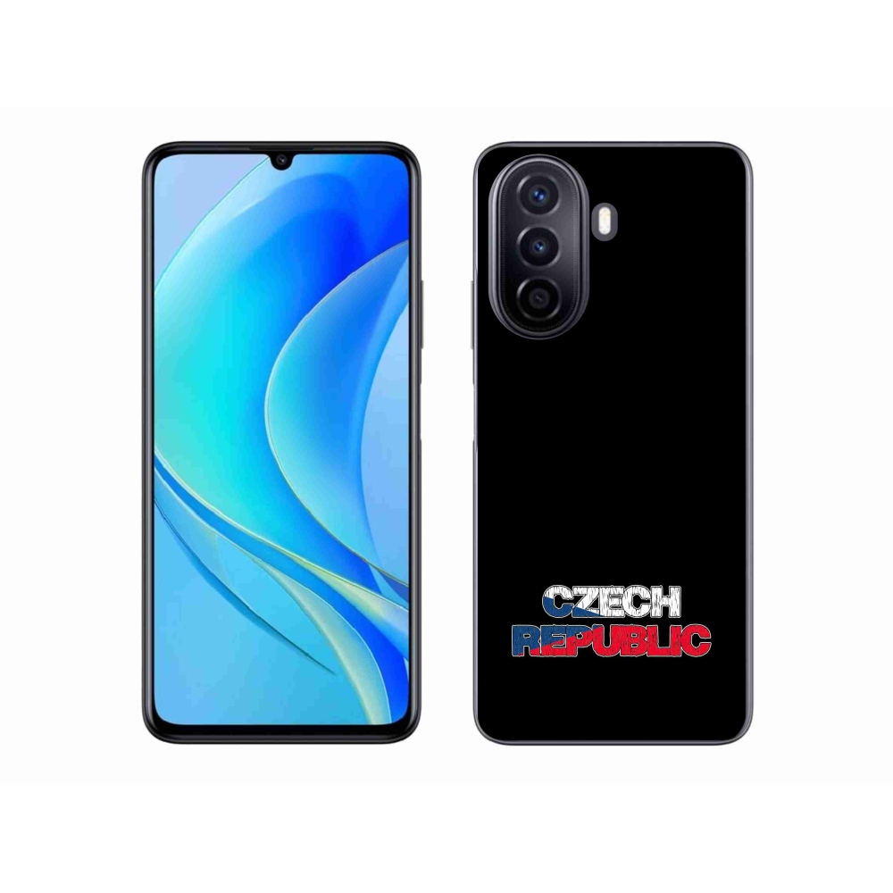 Gelový kryt mmCase na Huawei Nova Y70 - Czech Republic černé pozadí