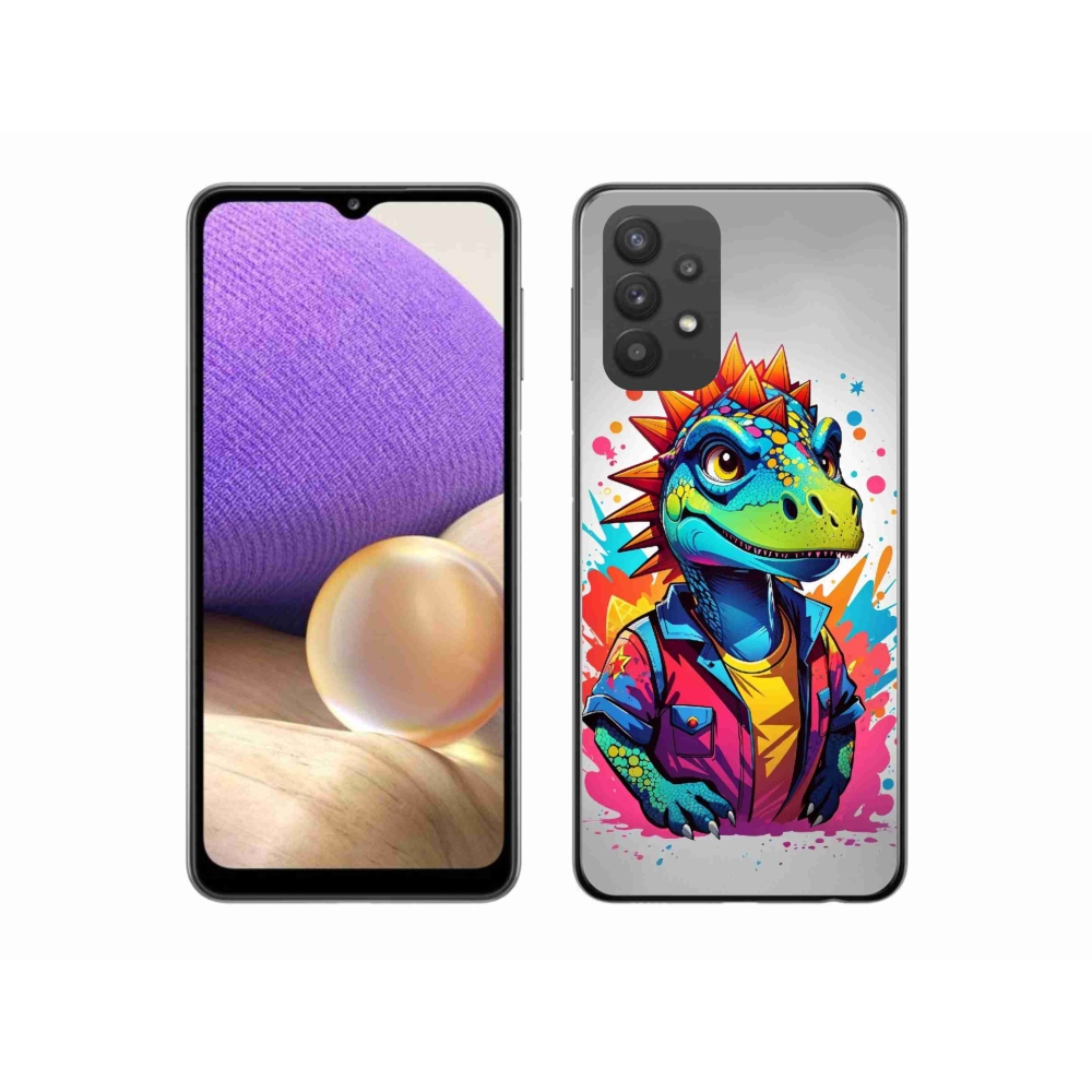 Gelový kryt mmCase na Samsung Galaxy A32 5G - barevný dinosaurus