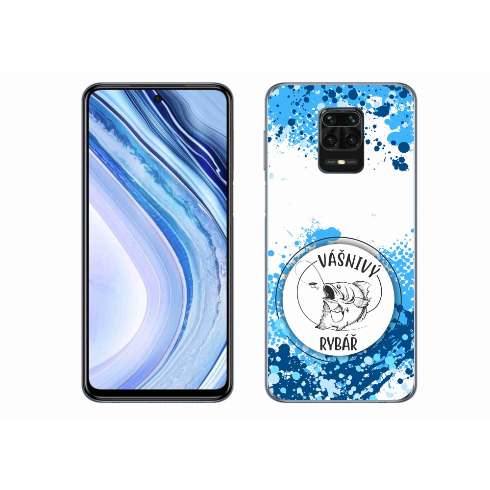Gelový kryt mmCase na Xiaomi Redmi Note 9 Pro - vášnivý rybář bílé pozadí