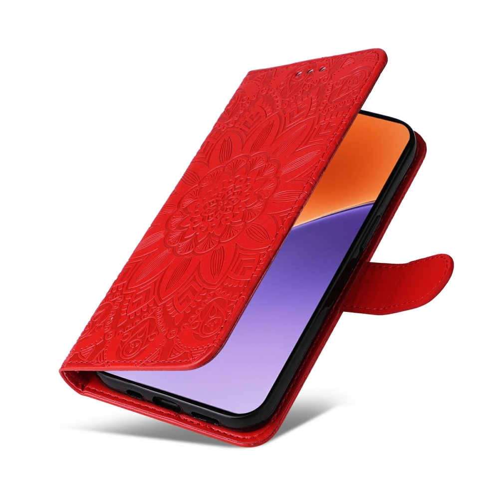 Sunflower knížkové pouzdro na Xiaomi 15 - červené