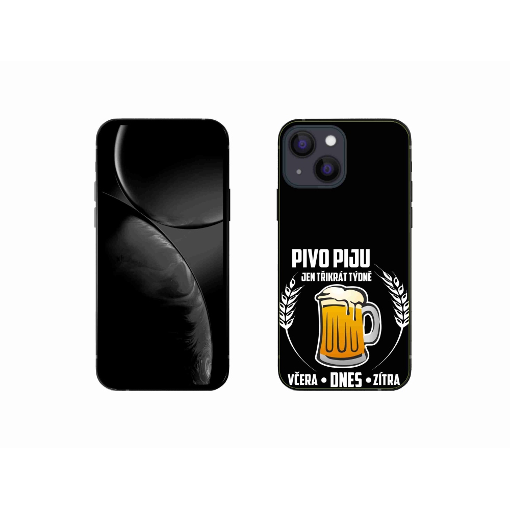 Gelový kryt mmCase na iPhone 13 mini 5.4 - pivní motiv černé pozadí