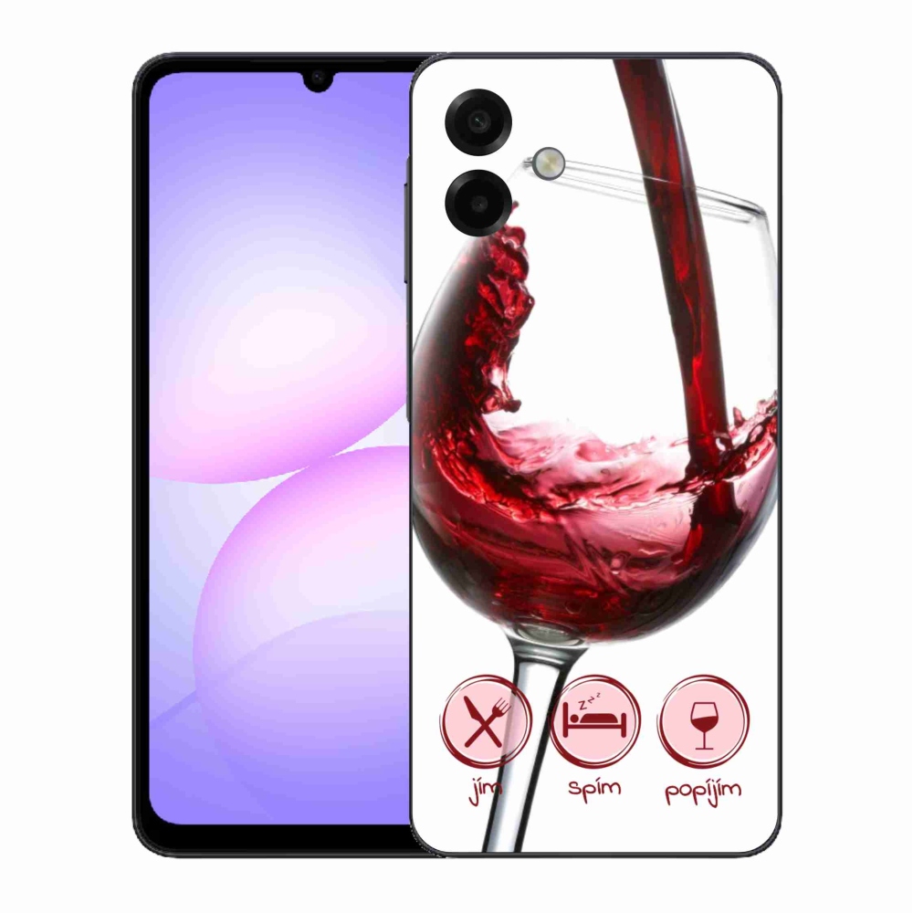 Gelový kryt mmCase na Samsung Galaxy A07 4G - sklenička vína červené