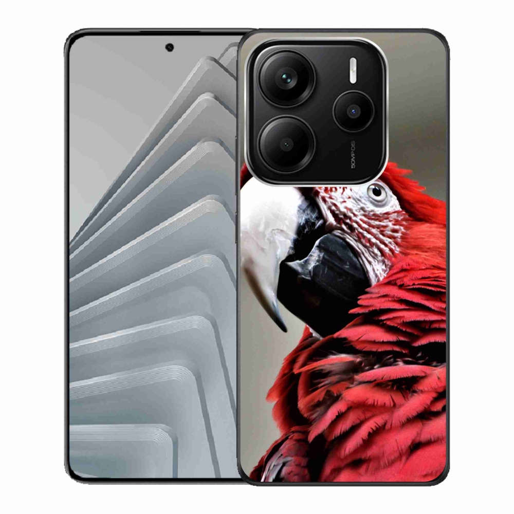 Gelový kryt mmCase na Xiaomi Redmi Note 14 5G - papoušek ara červený