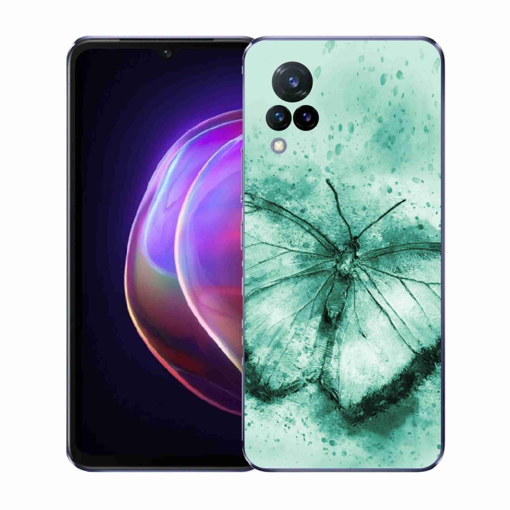 Gelový kryt mmCase na Vivo V21 4G/5G - zelený motýl