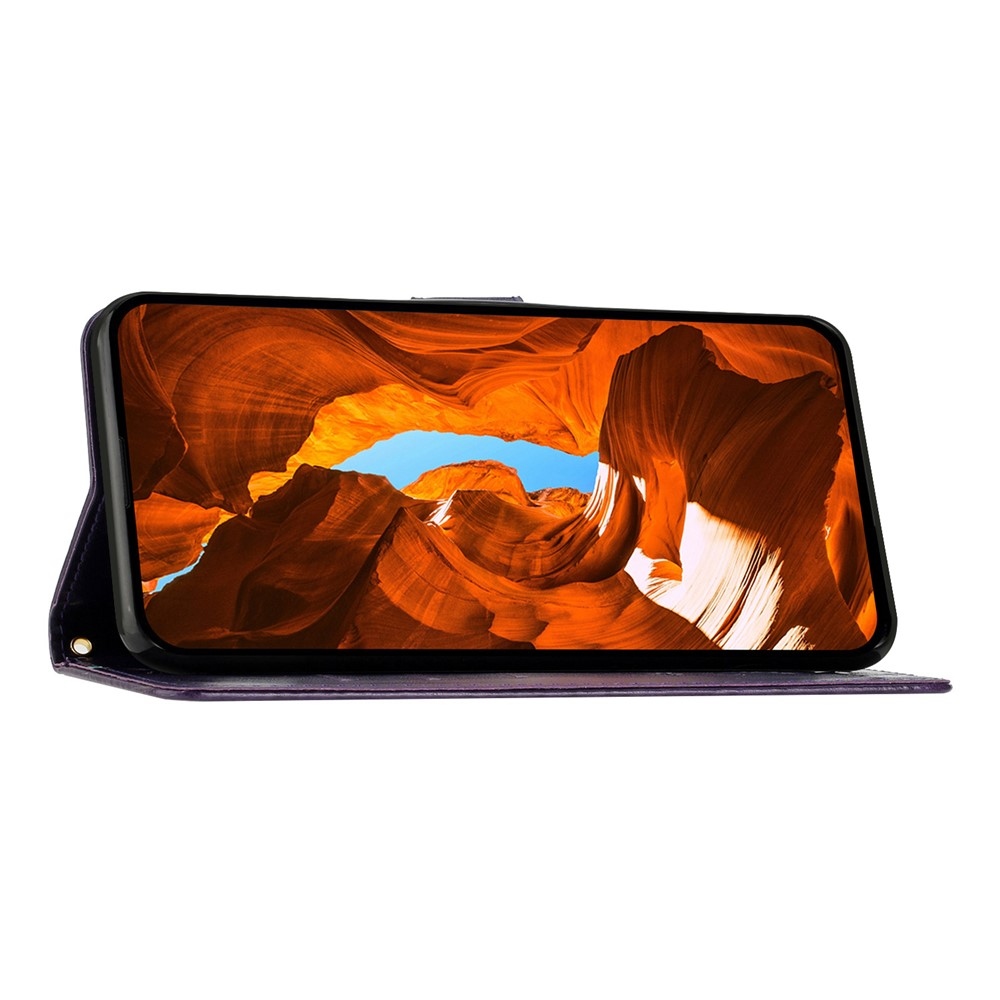 Flowers knížkové pouzdro na iPhone 17 - tmavěfialové