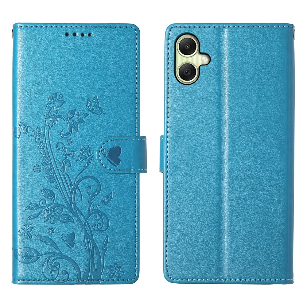 Flowery knížkové pouzdro na Samsung Galaxy A07 4G - modré