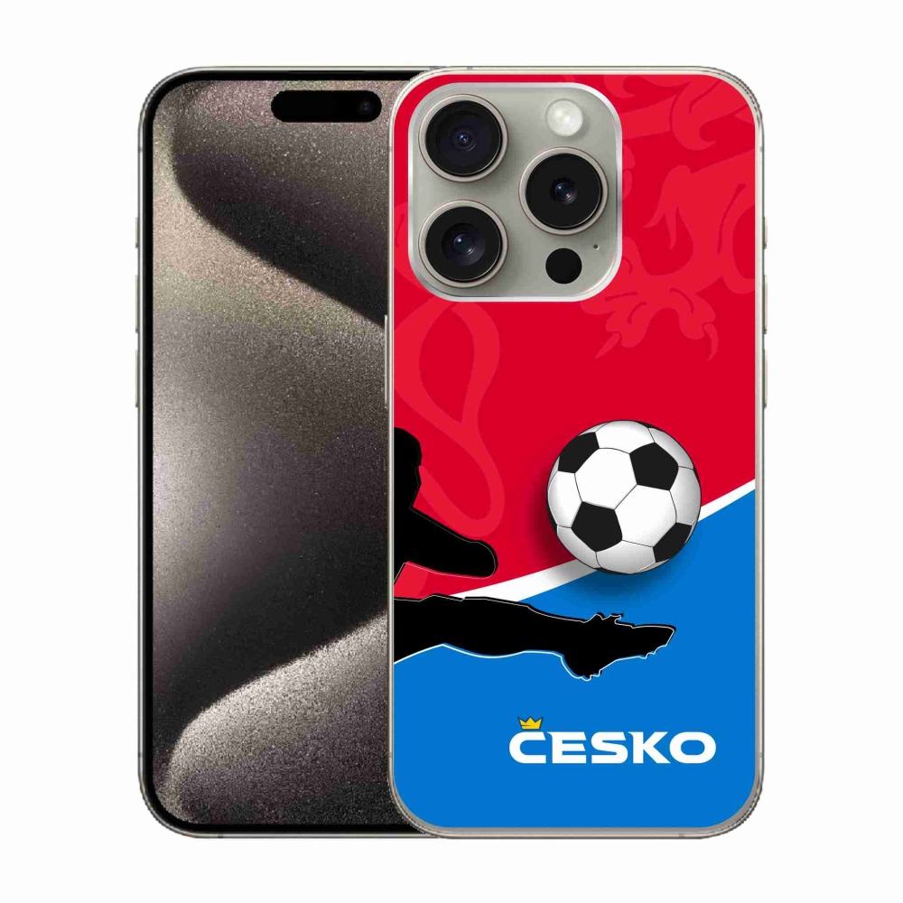 Gelový kryt mmCase na iPhone 15 Pro - fotbal Česko 2
