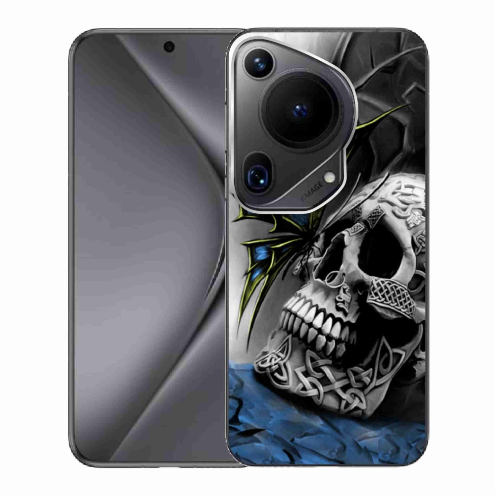 Gelový kryt mmCase na Huawei Pura 70 Ultra - motýl a lebka