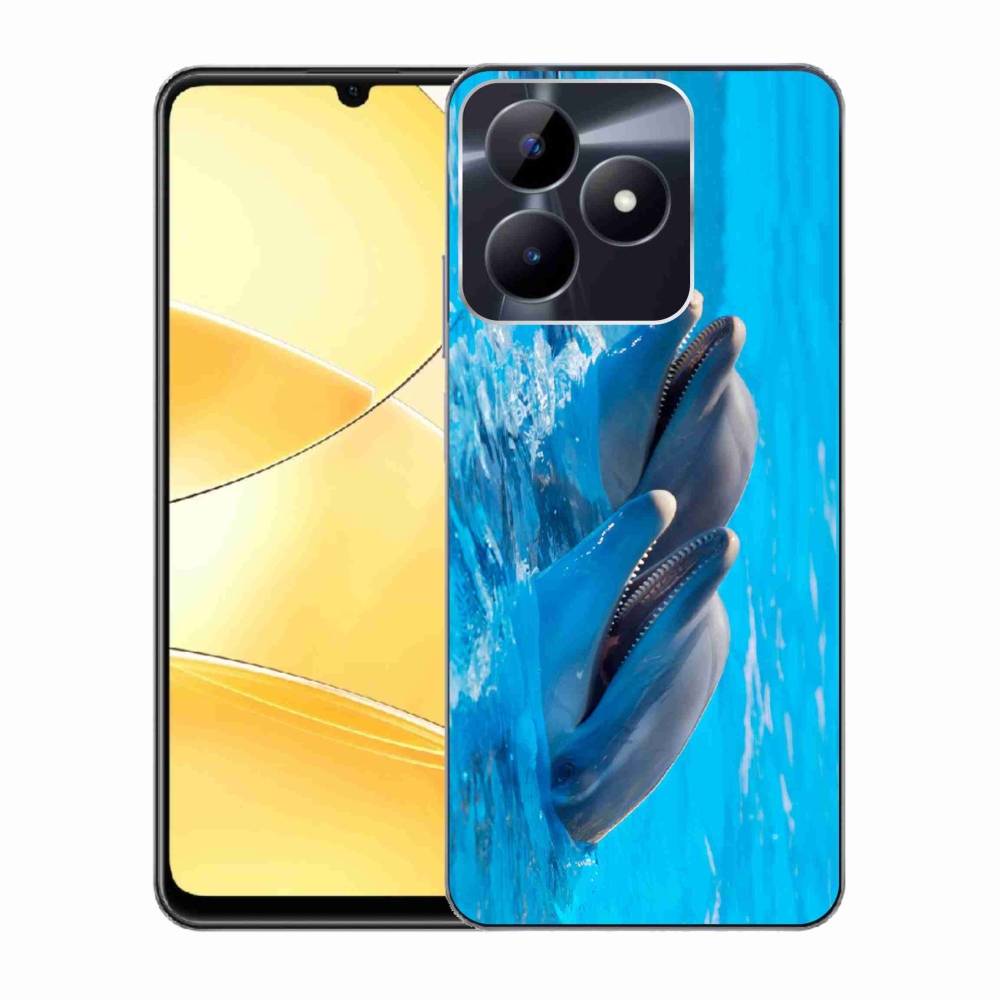 Gelový kryt mmCase na Realme C51/C53 - delfíni