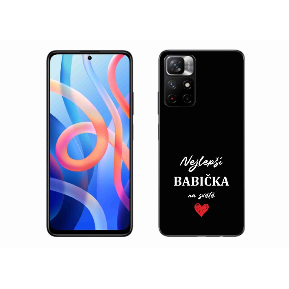 Gelový kryt mmCase na Xiaomi Redmi Note 11S 5G - nejlepší babička 1 černé pozadí
