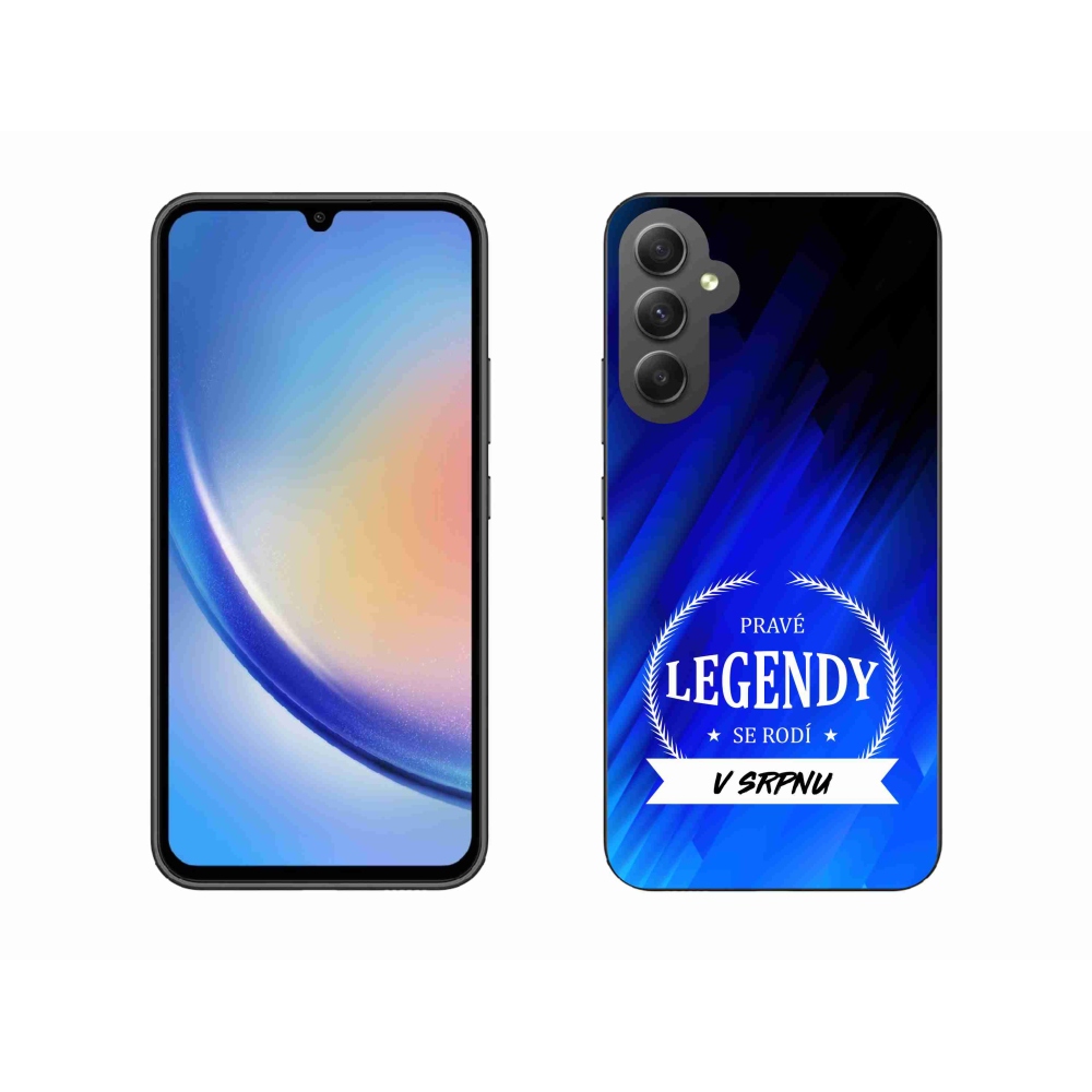 Gelový kryt mmCase na Samsung Galaxy A34 5G - legendy v srpnu modré pozadí