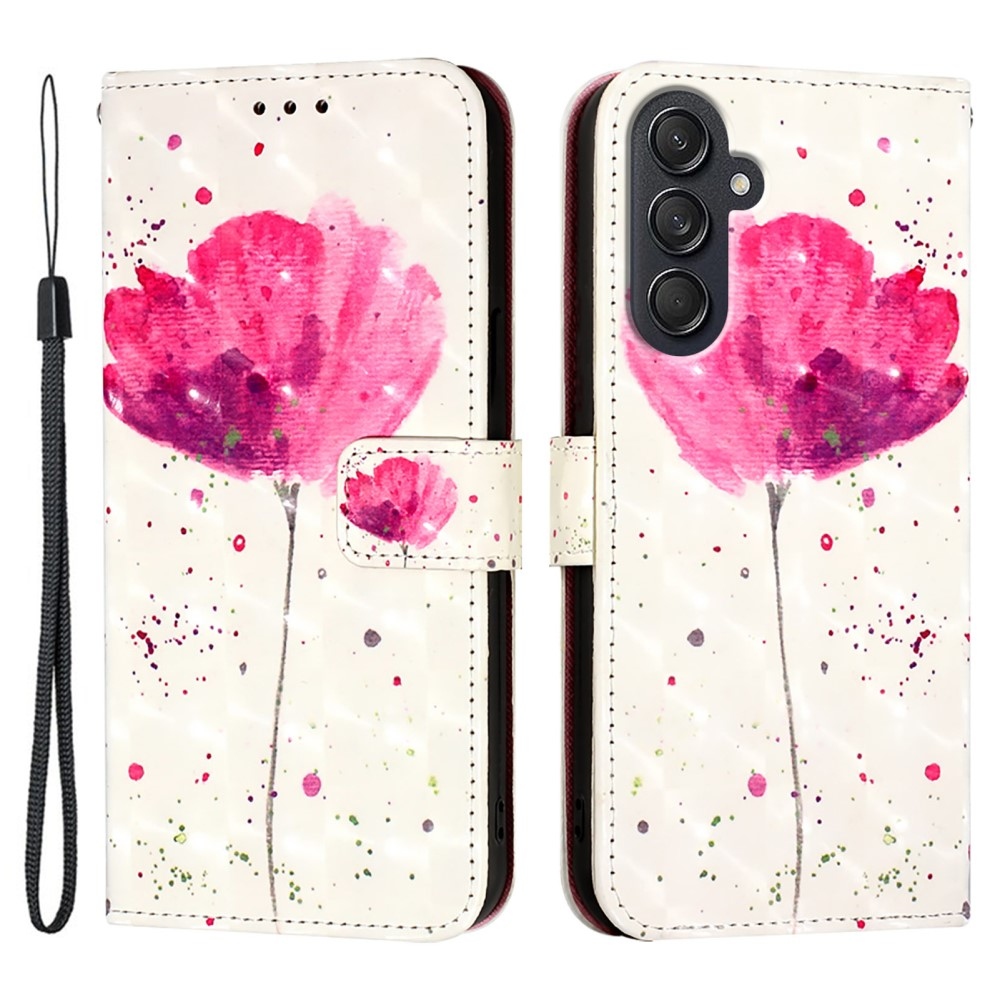 Patte knížkové pouzdro na Samsung Galaxy M55 5G - růžový květ