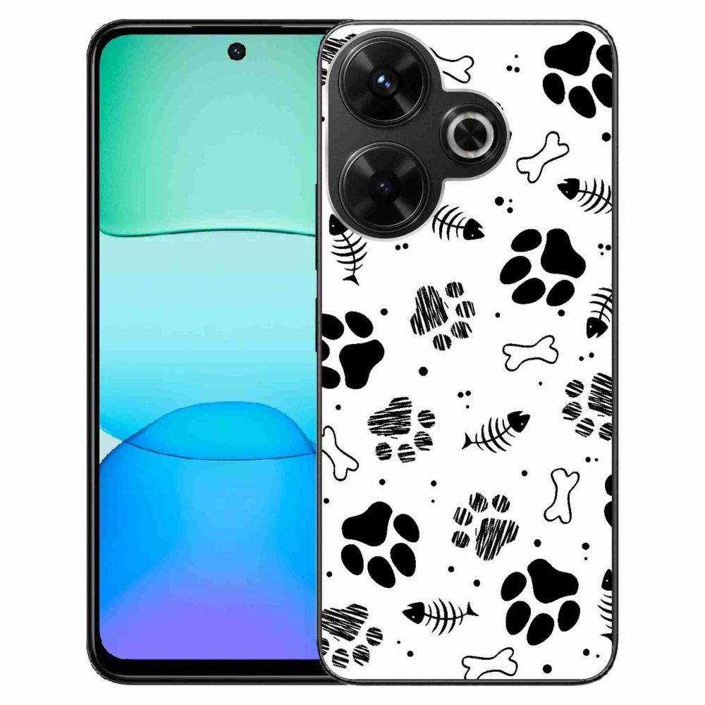 Gelový kryt mmCase na Xiaomi Redmi 13 4G/Poco M6 4G - psí tlapky 1