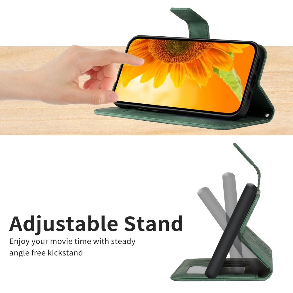 Sunflowers knížkové pouzdro na Xiaomi Redmi Note 14 Pro - tmavězelené