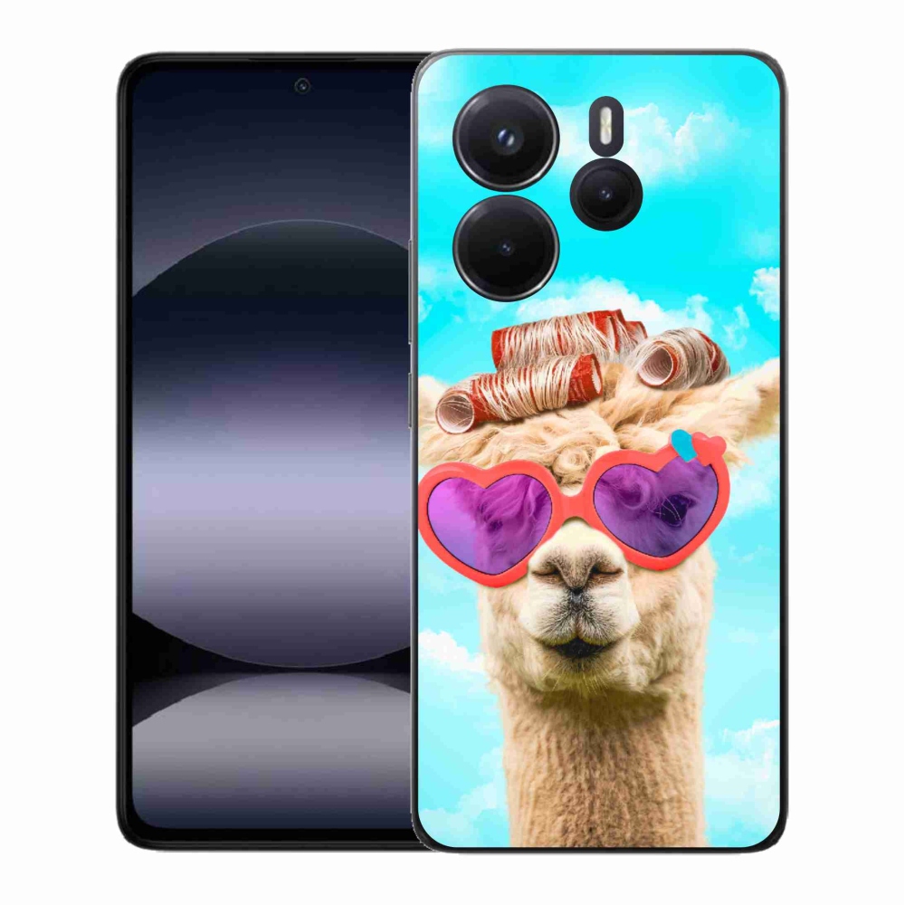 Gelový kryt mmCase na Xiaomi Redmi Note 14 - lama s brýlemi
