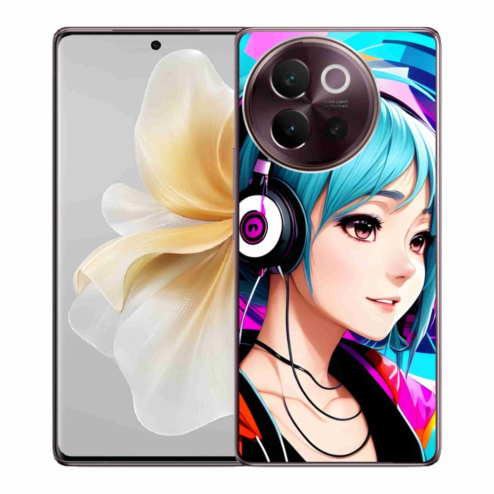 Gelový kryt mmCase na Vivo V40 Lite 5G - dívka se sluchátky