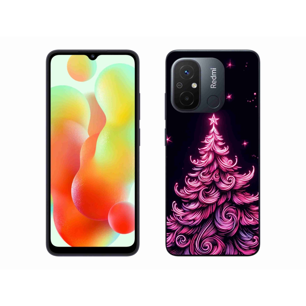Gelový kryt mmCase na Xiaomi Redmi 12C - neonový vánoční stromek 2