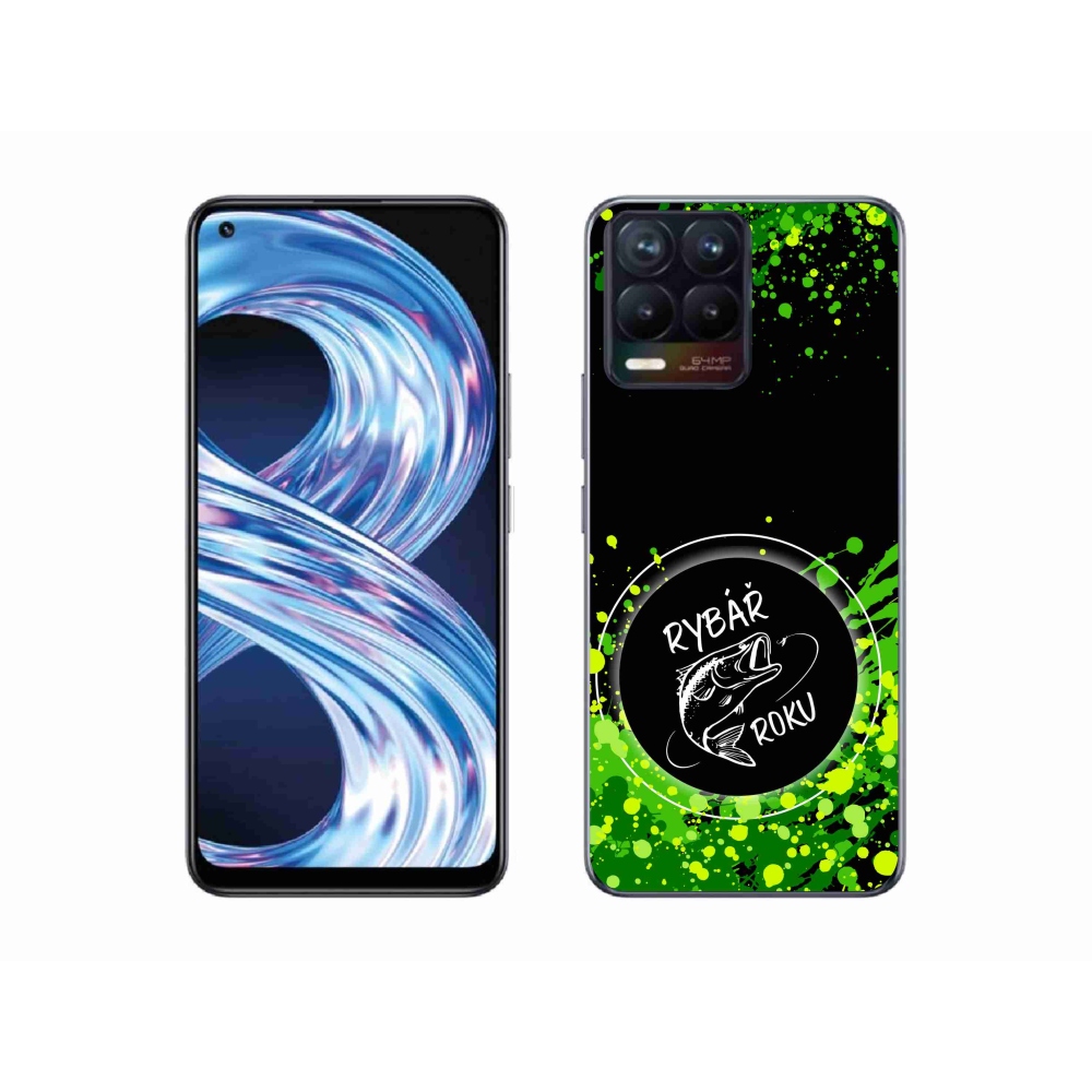 Gelový kryt mmCase na Realme 8 4G - rybář roku černé pozadí