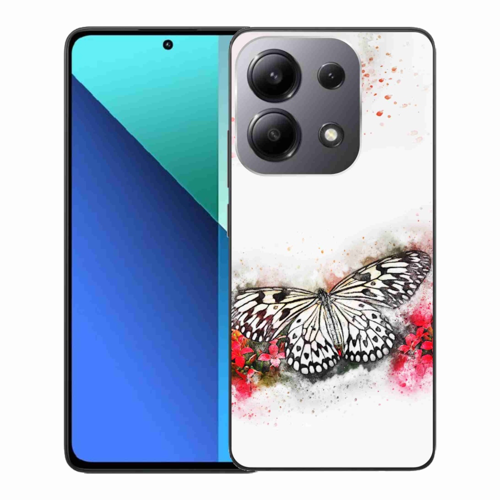 Gelový kryt mmCase na Xiaomi Redmi Note 13 - černobílý motýl