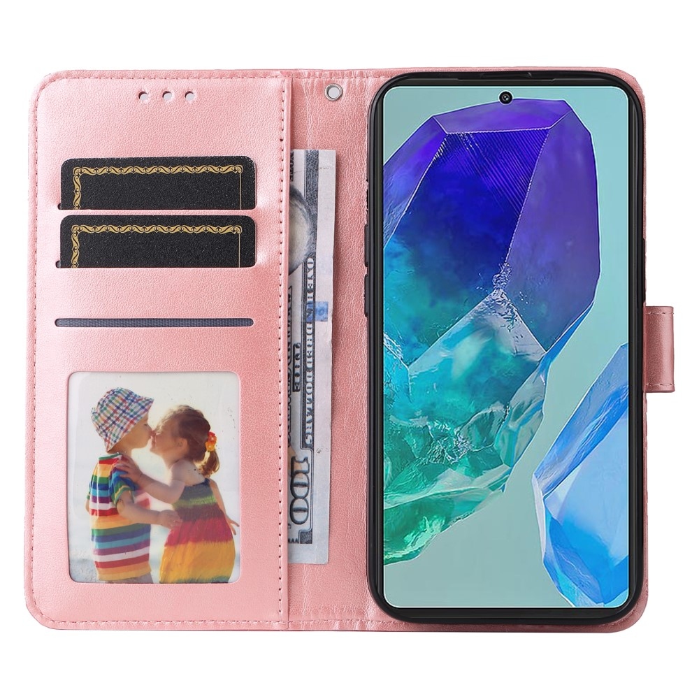 Sunflower knížkové pouzdro na Samsung Galaxy M55 5G - růžové