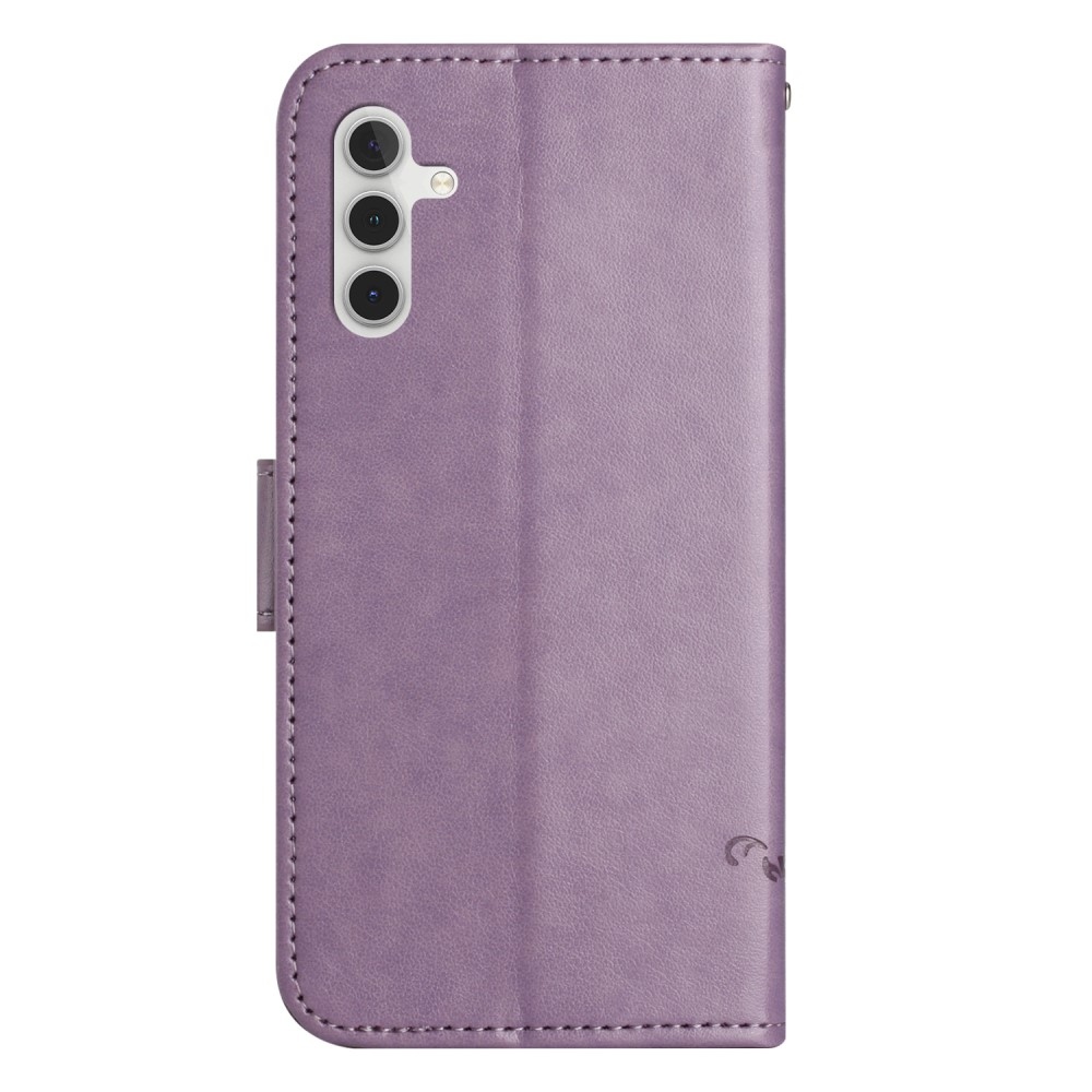 Flower knížkové pouzdro na Samsung Galaxy M15 5G - světlefialové