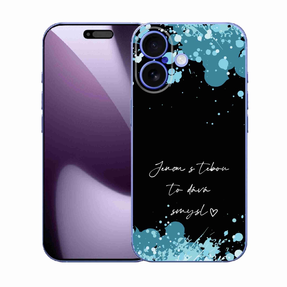 Gelový kryt mmCase na iPhone 17 - zamilovaný text černé pozadí