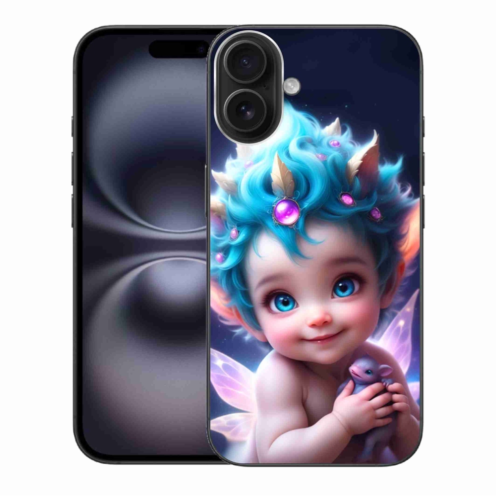Gelový kryt mmCase na iPhone 16 Plus - dítě s motýlími křídly