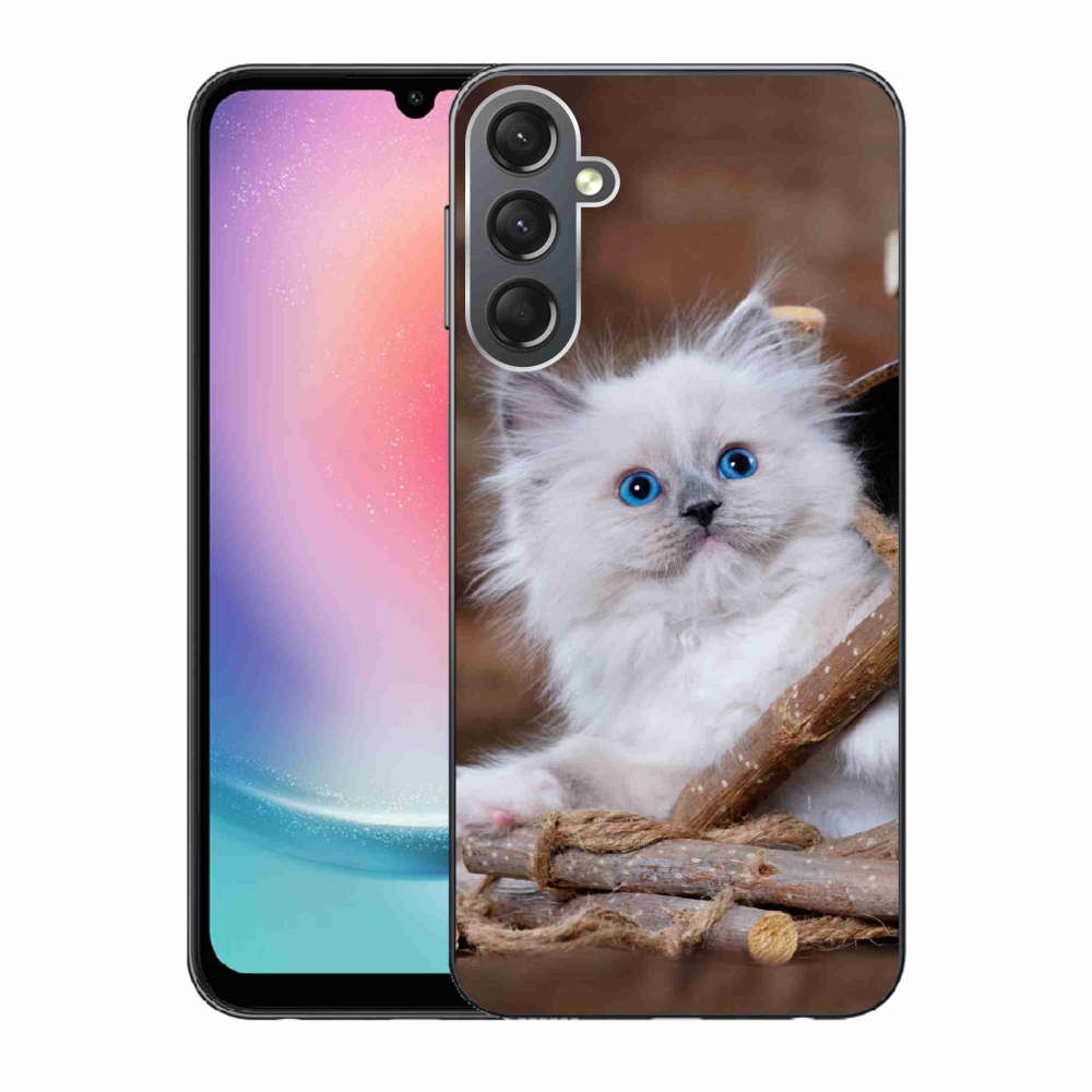 Gelový kryt mmCase na Samsung Galaxy A24 - bílé kotě