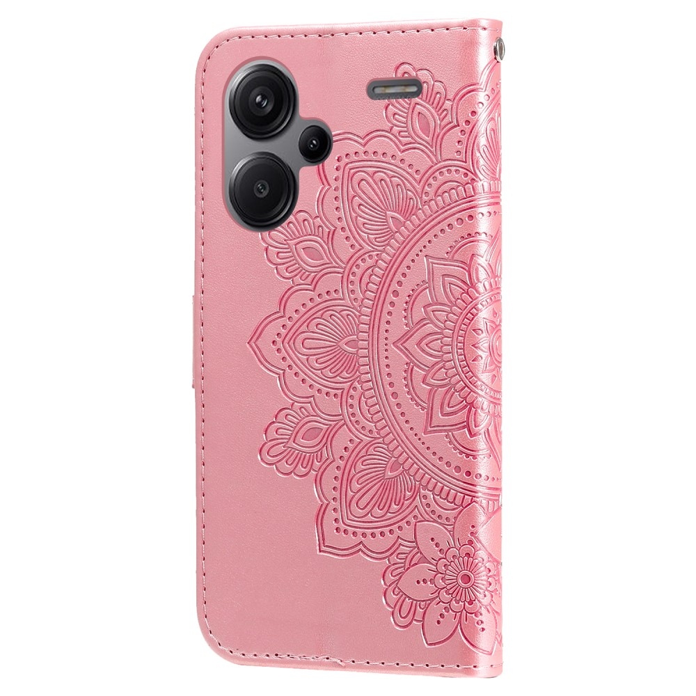 Mandala knížkové pouzdro na Xiaomi Redmi Note 13 Pro+ 5G - růžové