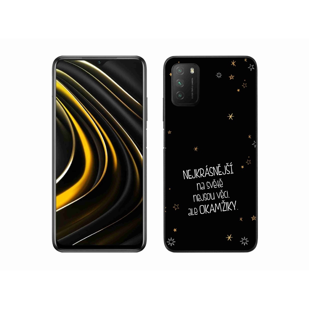 Gelový kryt mmCase na Xiaomi Poco M3 - citát 4 černé pozadí