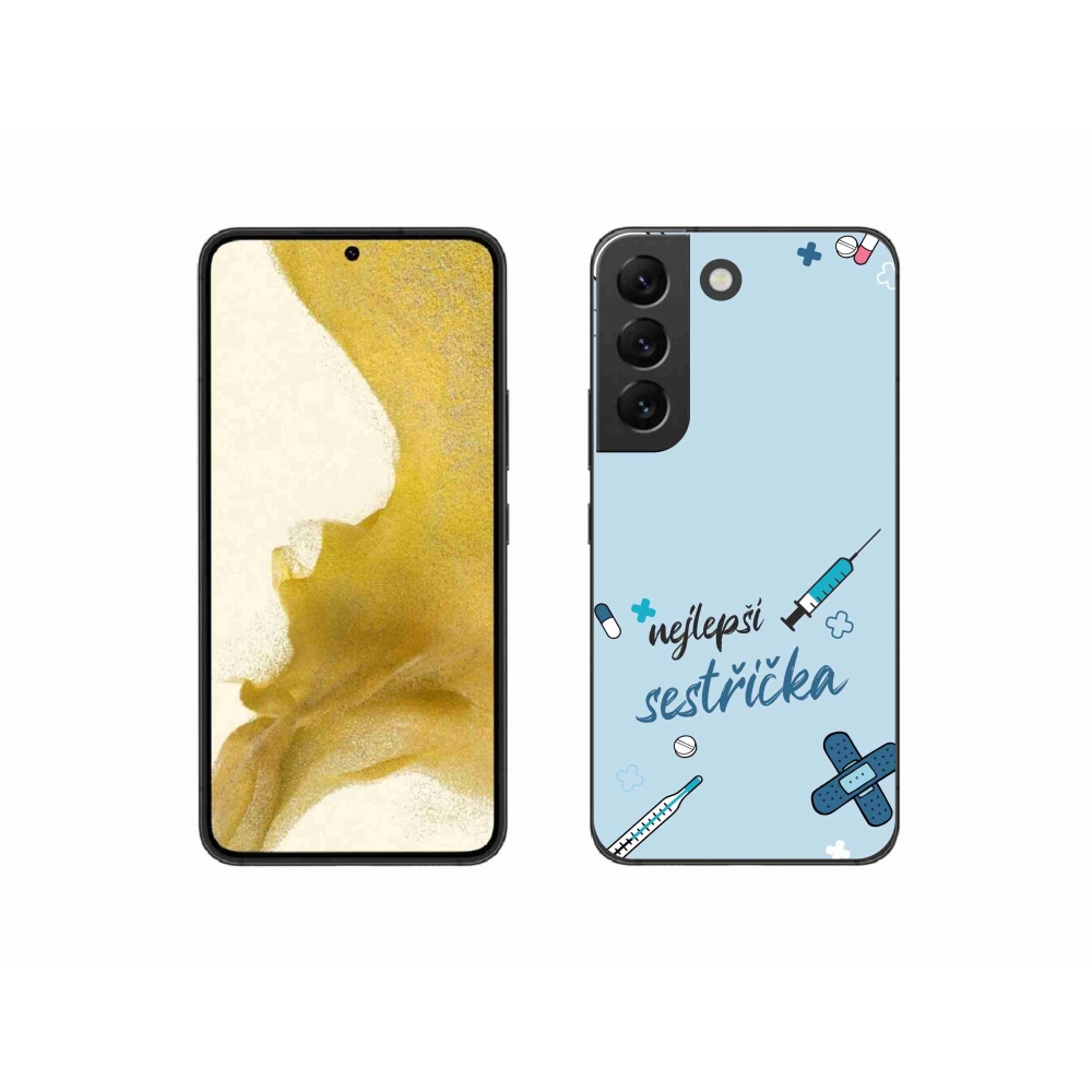 Gelový kryt mmCase na Samsung Galaxy S22 5G - nejlepší sestřička modré pozadí