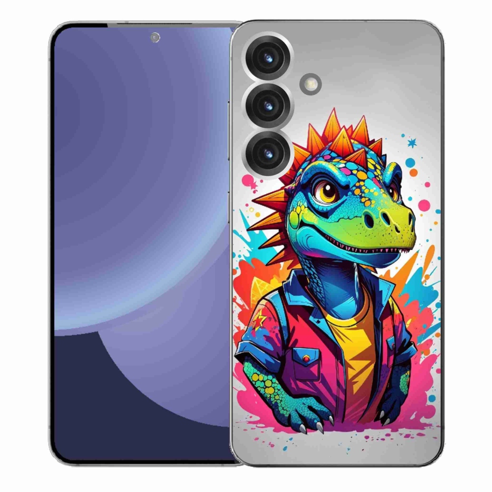 Gelový kryt mmCase na Samsung Galaxy S25+ - barevný dinosaurus