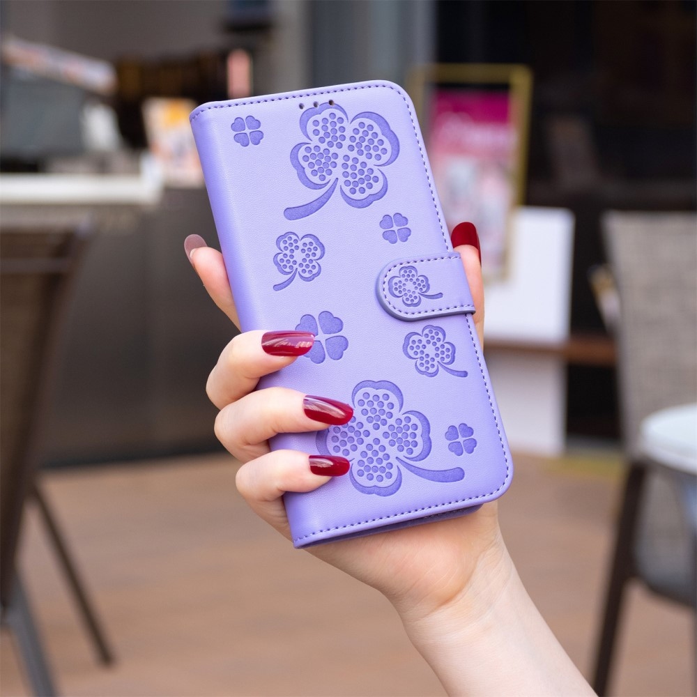 Clover knížkové pouzdro na Xiaomi Redmi Note 14 Pro - fialové