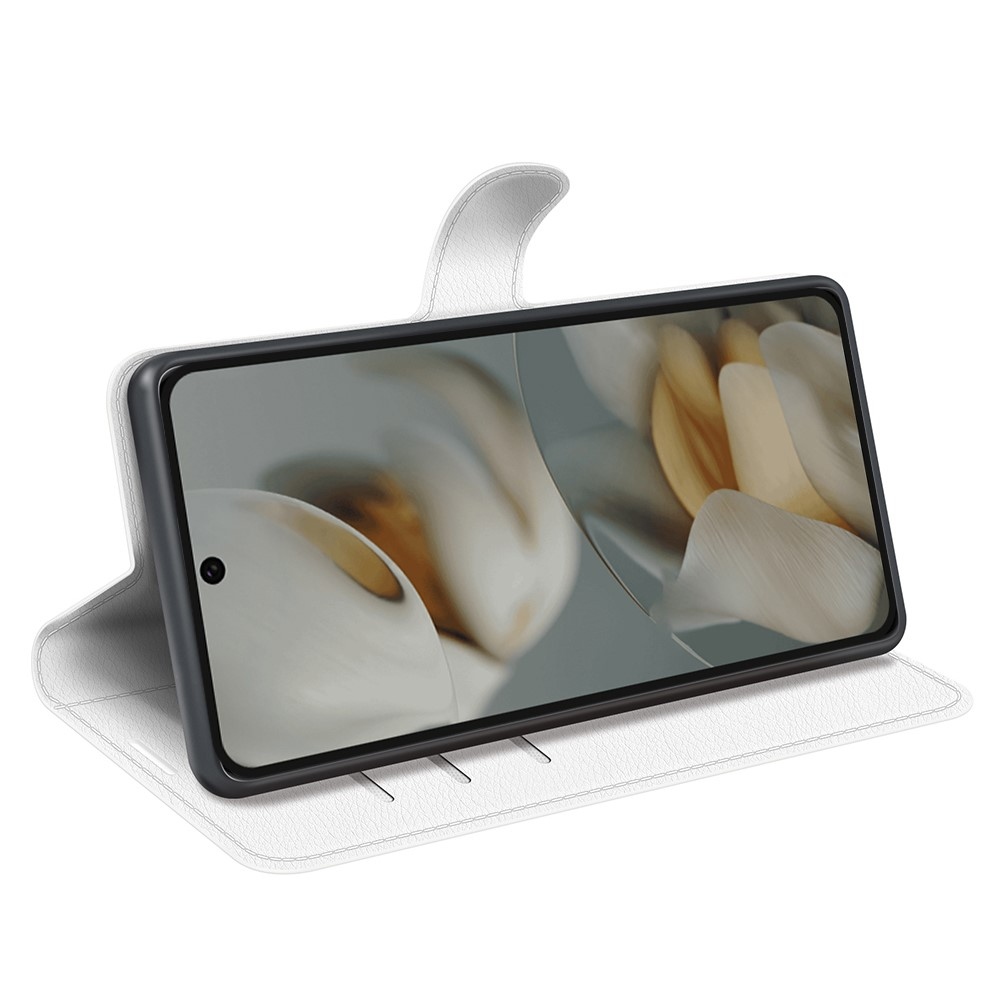 Litchi knížkové pouzdro na Google Pixel 10 Pro XL - bílé