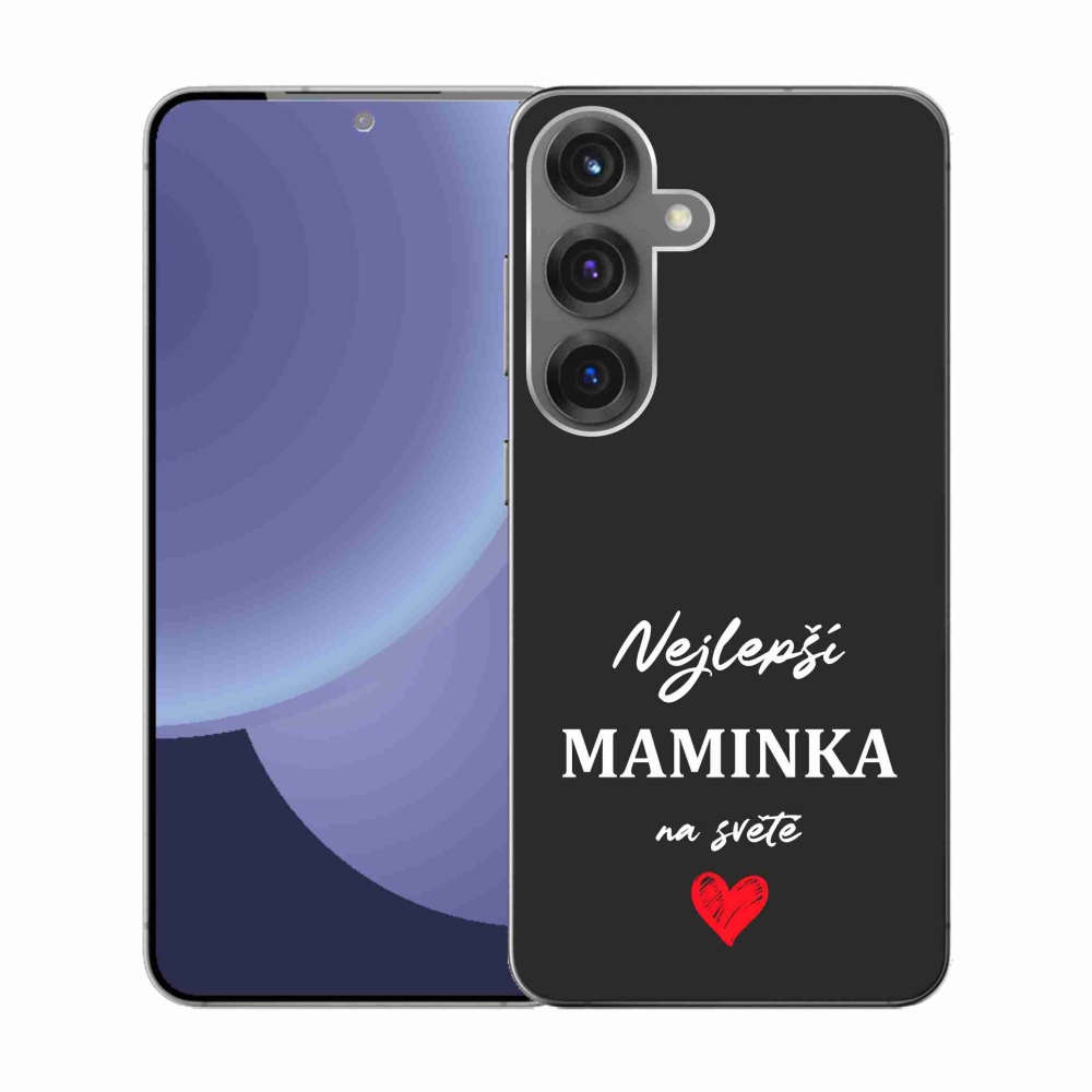 Gelový kryt mmCase na Samsung Galaxy S25 - nejlepší maminka 1 černé pozadí