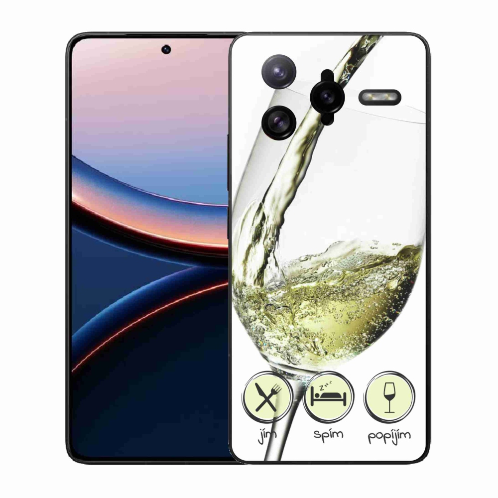 Gelový kryt mmCase na Xiaomi Poco F7 Ultra - sklenička vína bílé