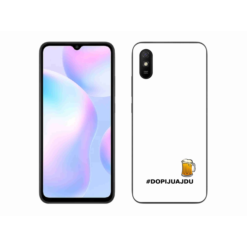Gelový kryt mmCase na Xiaomi Redmi 9A - pivní motiv 1 bílé pozadí