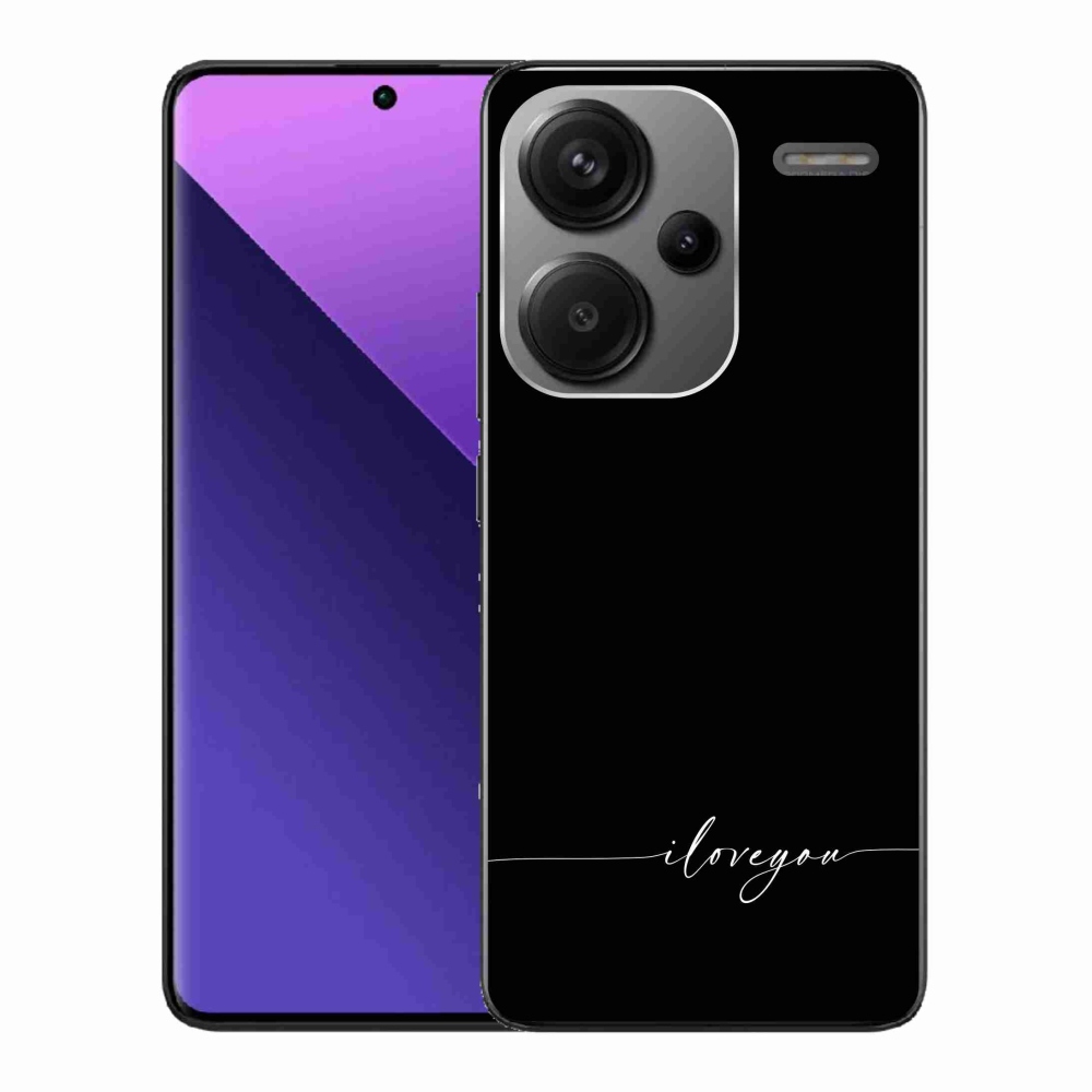 Gelový kryt mmCase na Xiaomi Redmi Note 13 Pro+ 5G - I love you černé pozadí
